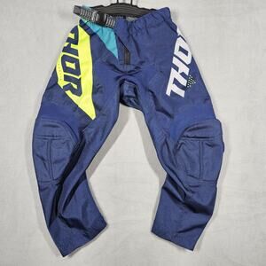 Thor Sector Blade Motocross Pants Youth Kids 18 Blue Green Riding ATV